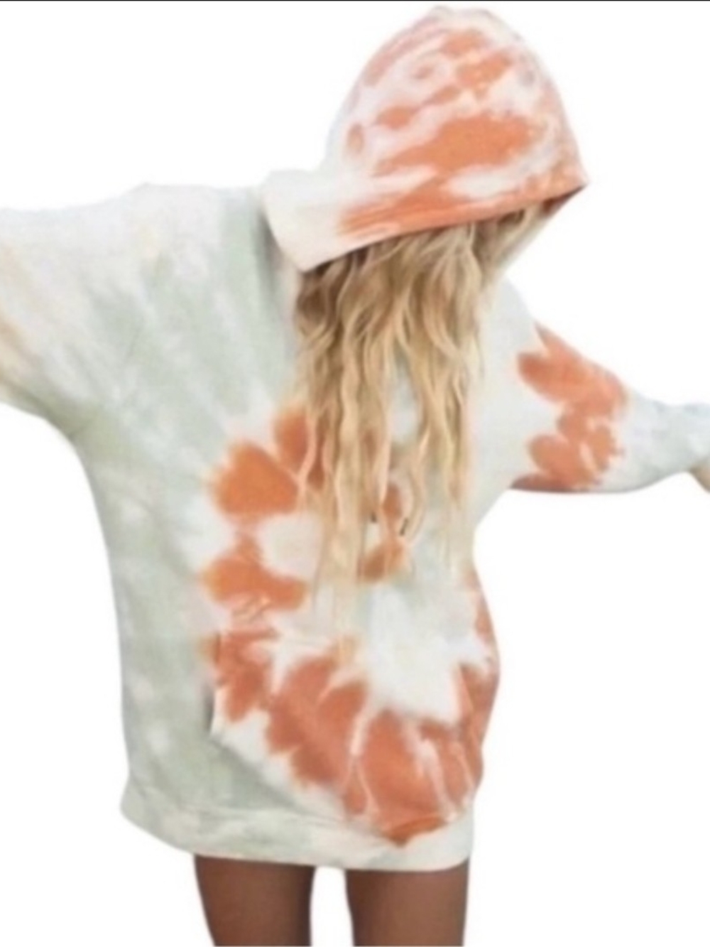 NWOT Feat orange and white BlanketBlend tie-dye hoodie in Venice, M